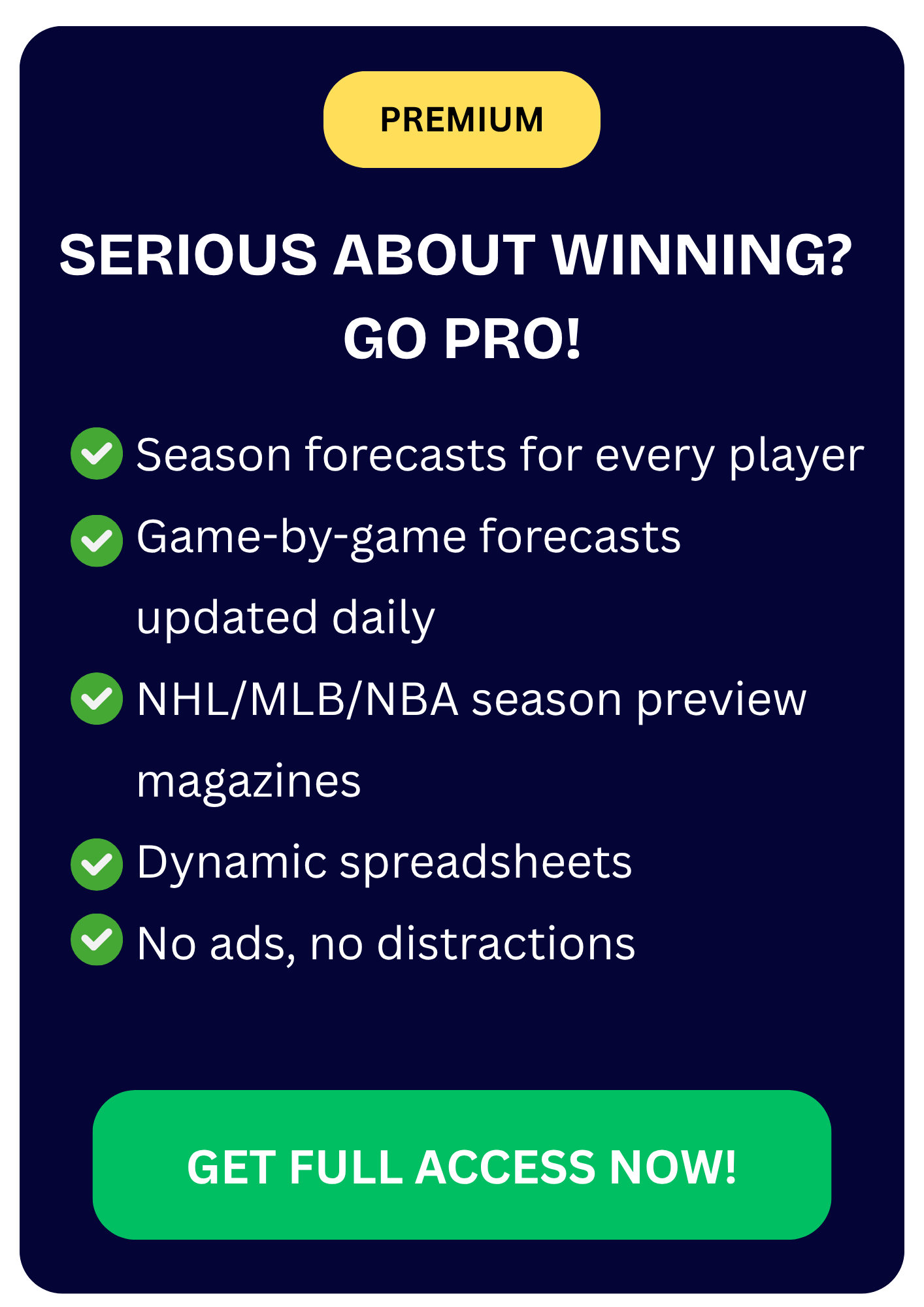 Join Sports Forecaster Pro!